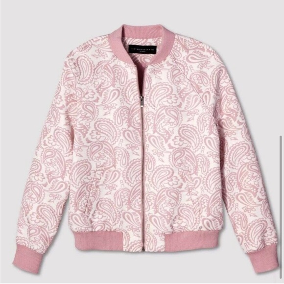 Victoria Beckham for Target Jackets & Blazers - NWT Victoria Beckham Jacquard Blush Paisley Bomber Jacket